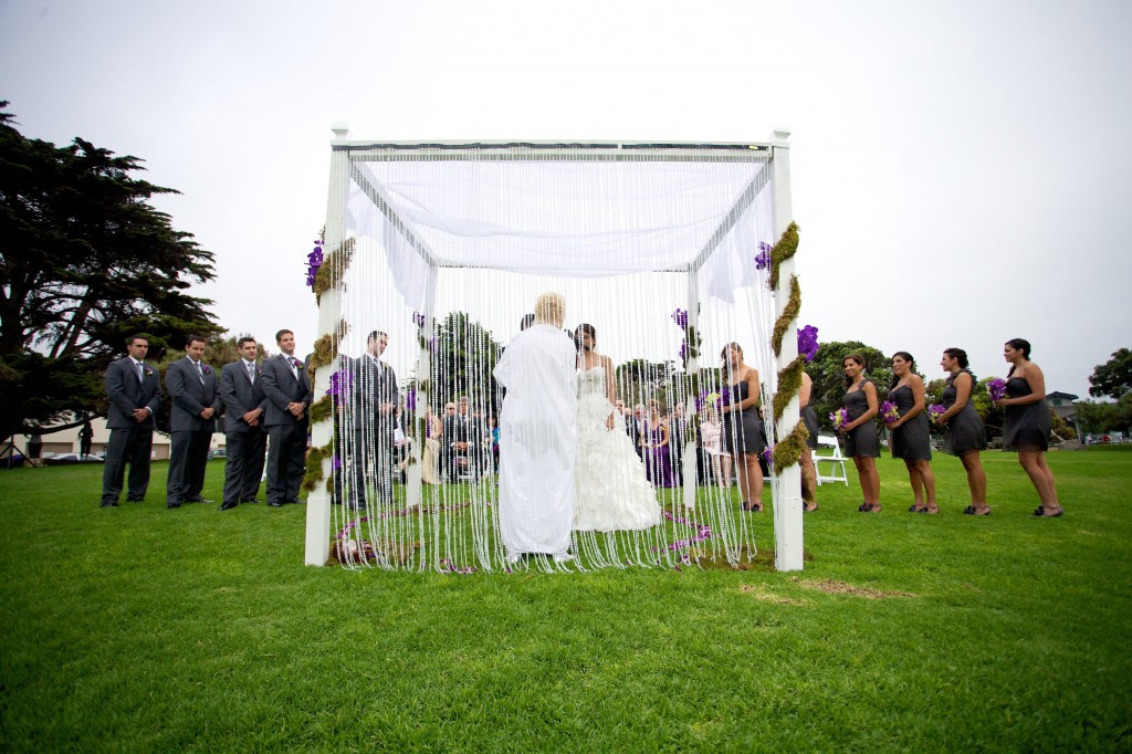 purple wedding altar