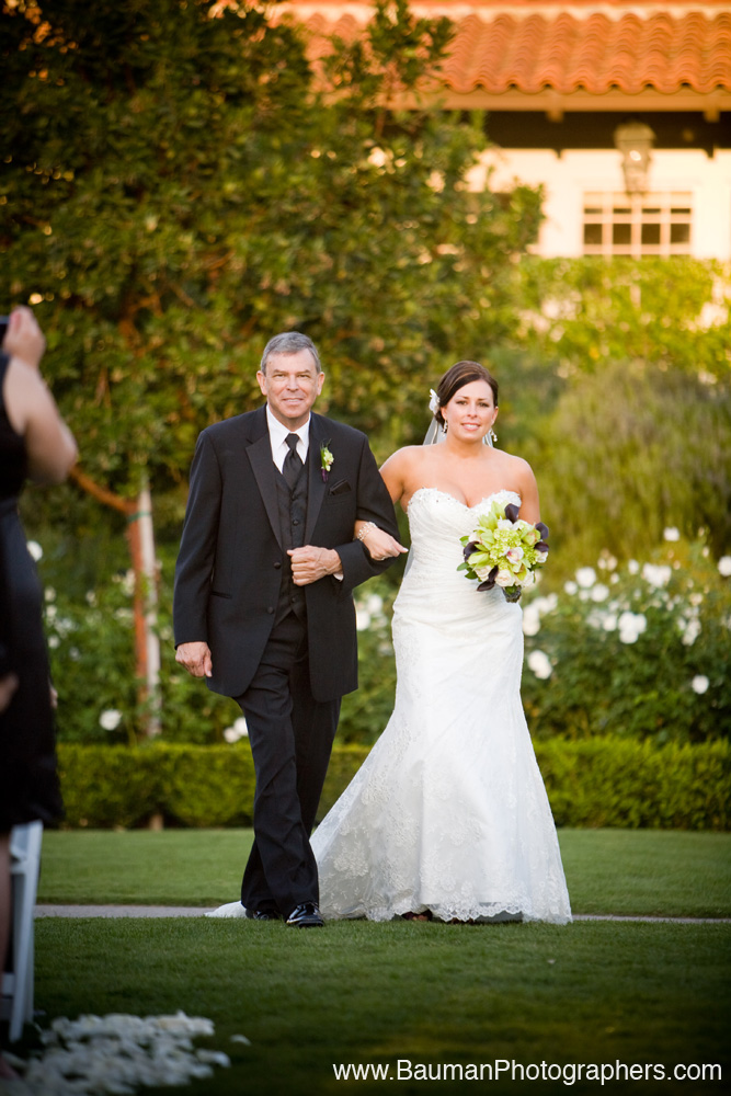 Bride walking down aisle