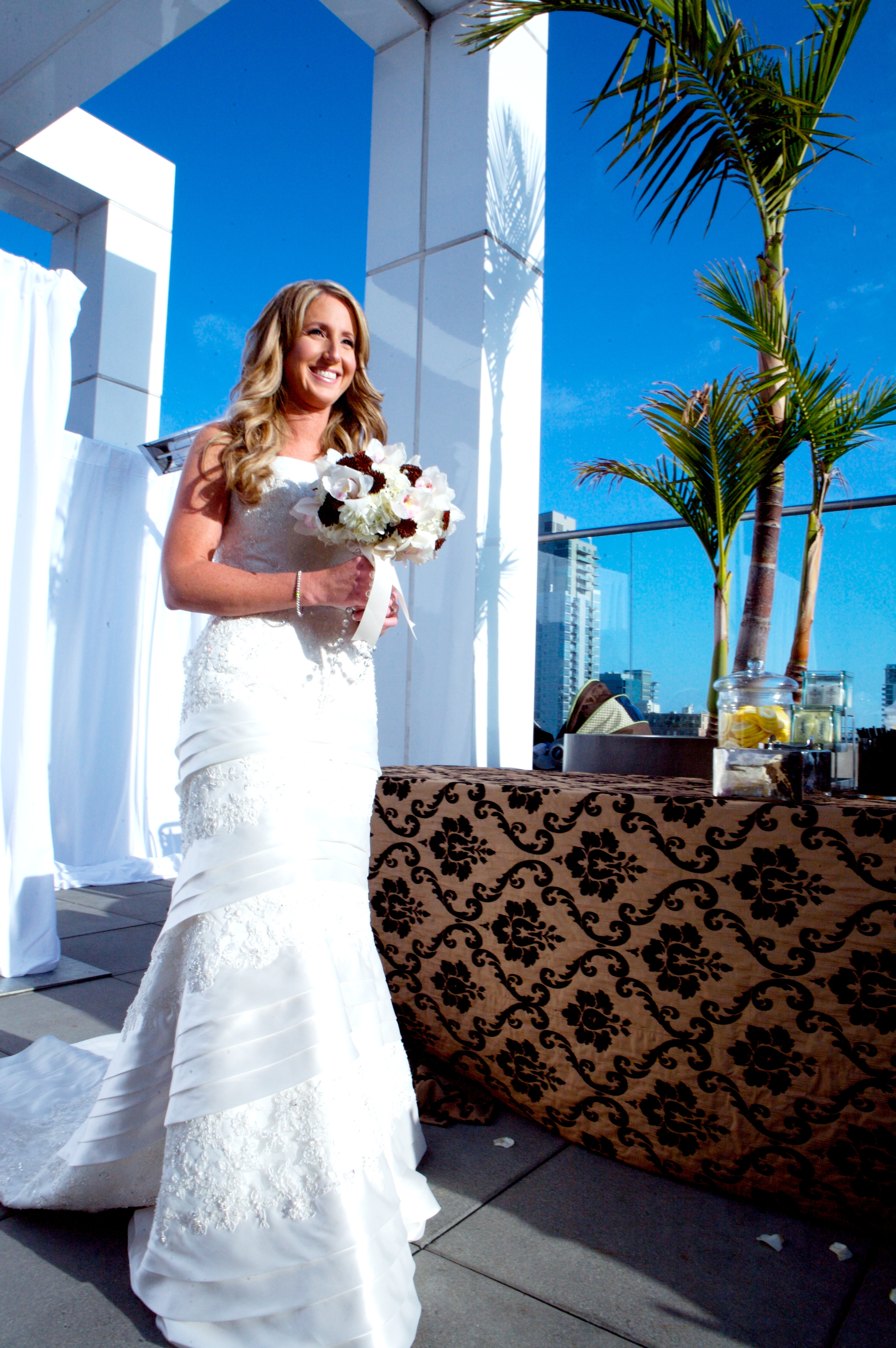 Bride walking down the aisle