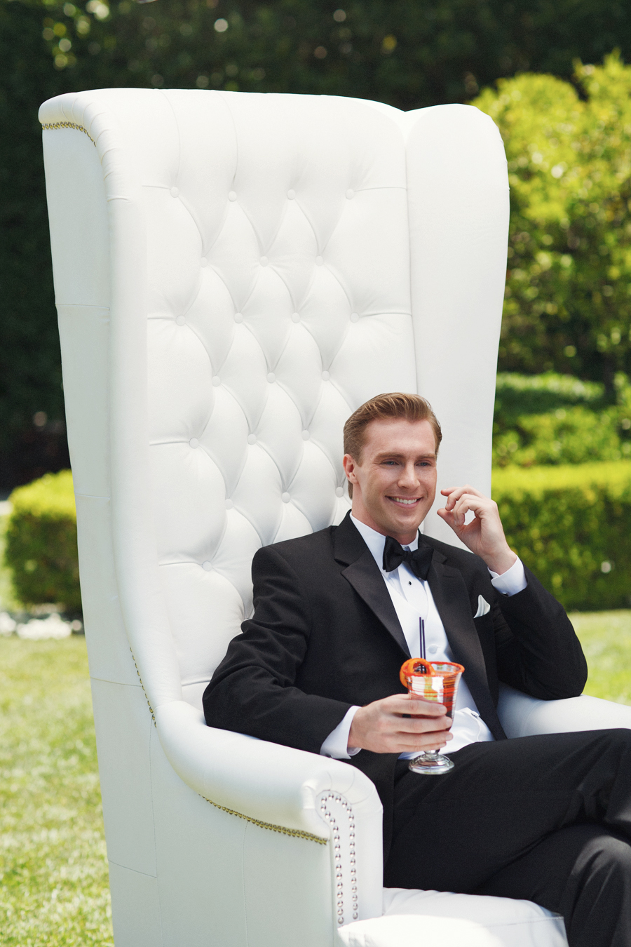 Groom at reception