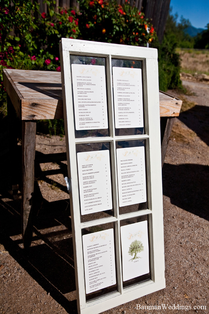 Window Pane Wedding Seating Chart