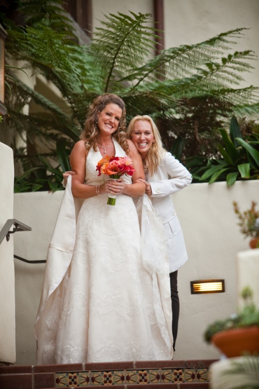 Bride with her wedding planner