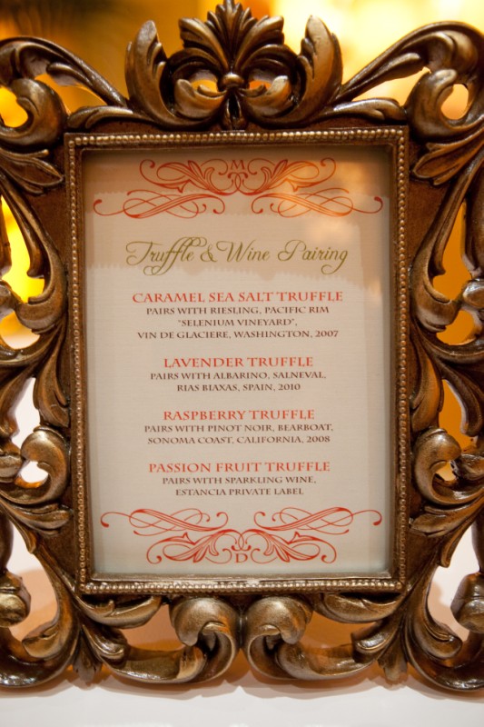 Wine and truffle pairing menu