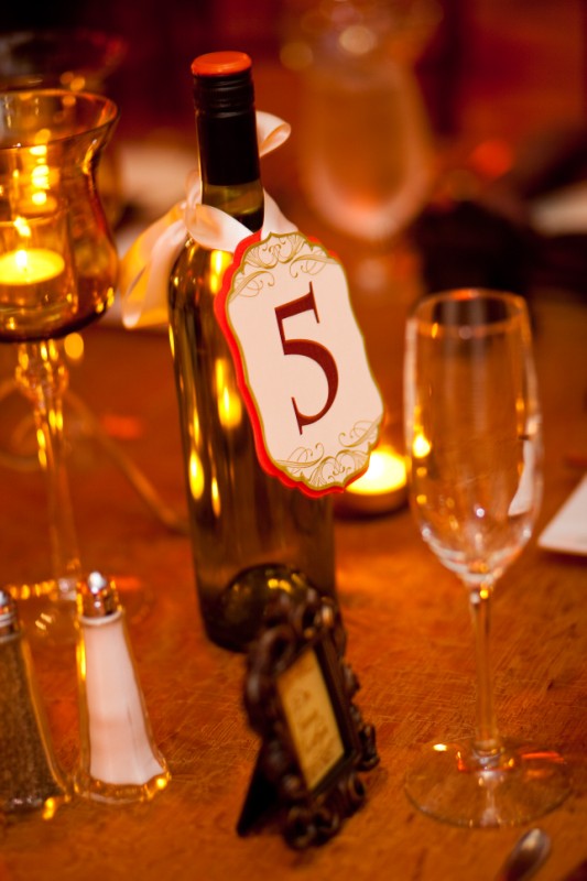 wine bottle table number